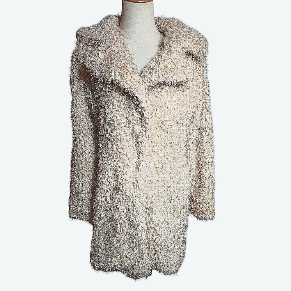 Forever 21 Cream Hippie Fuzzy Coat